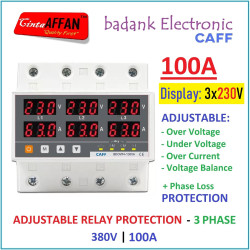 CAFF Relay Protector 3-Phase 4-Wire 100A 3PN VA Monitor 230V Display